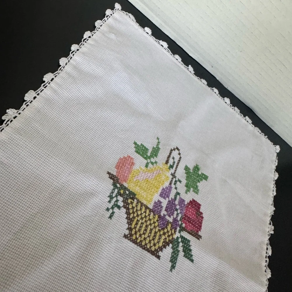 Elegant White Embroidered Linen